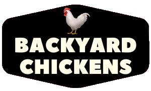 Backyard Chickens Logo: A big rooster on a black diamond